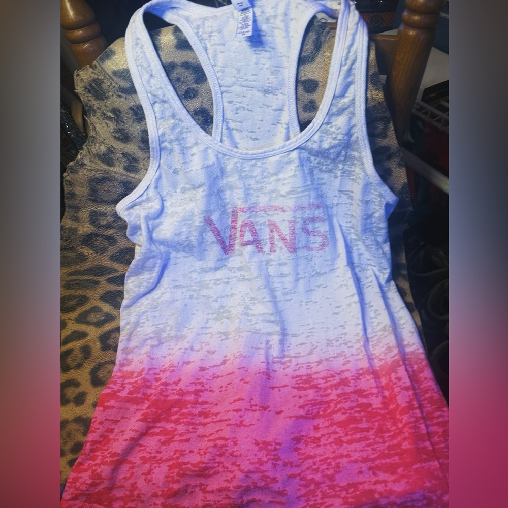 Vans  Women’s Size Small Gradient  Pink and White Tank Top